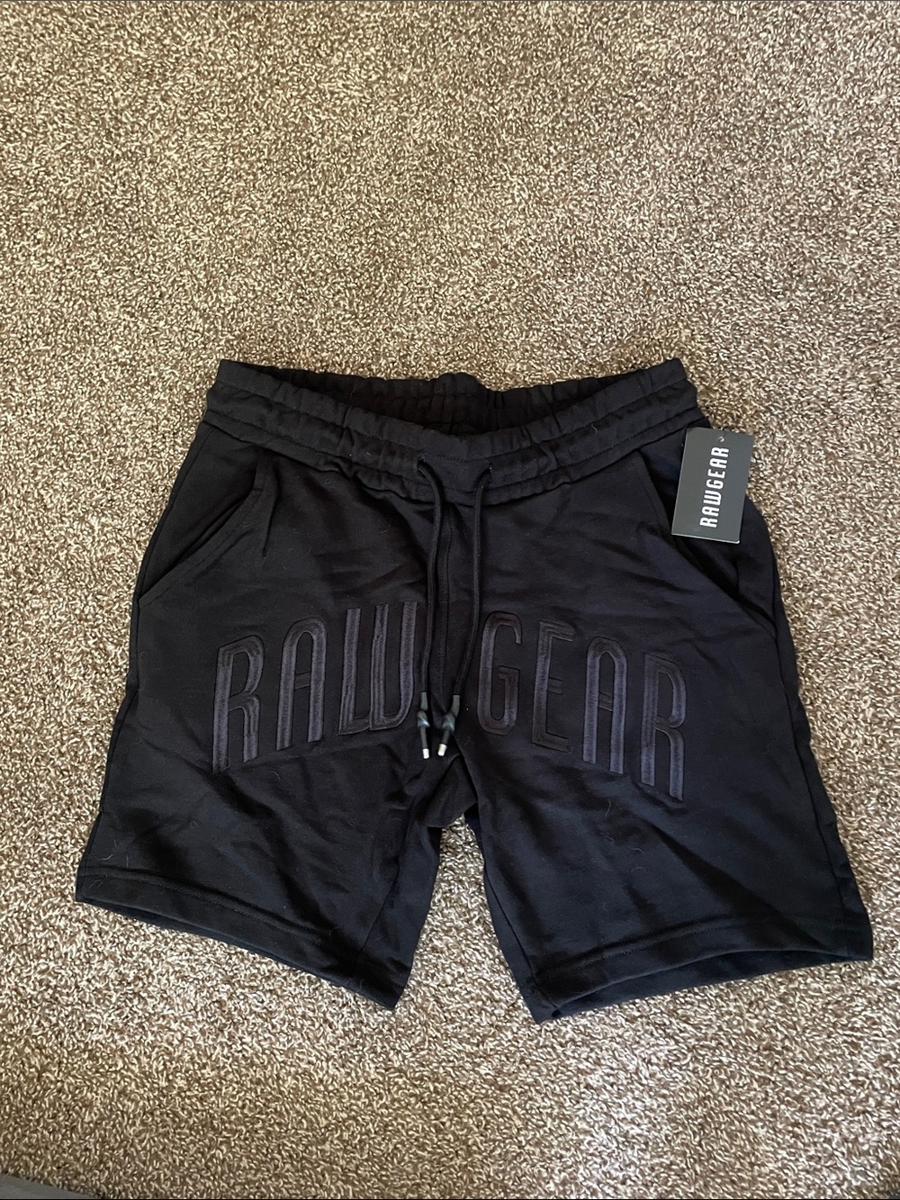 RAWGEAR Men's Black Cotton Shorts with Drawstring Waist